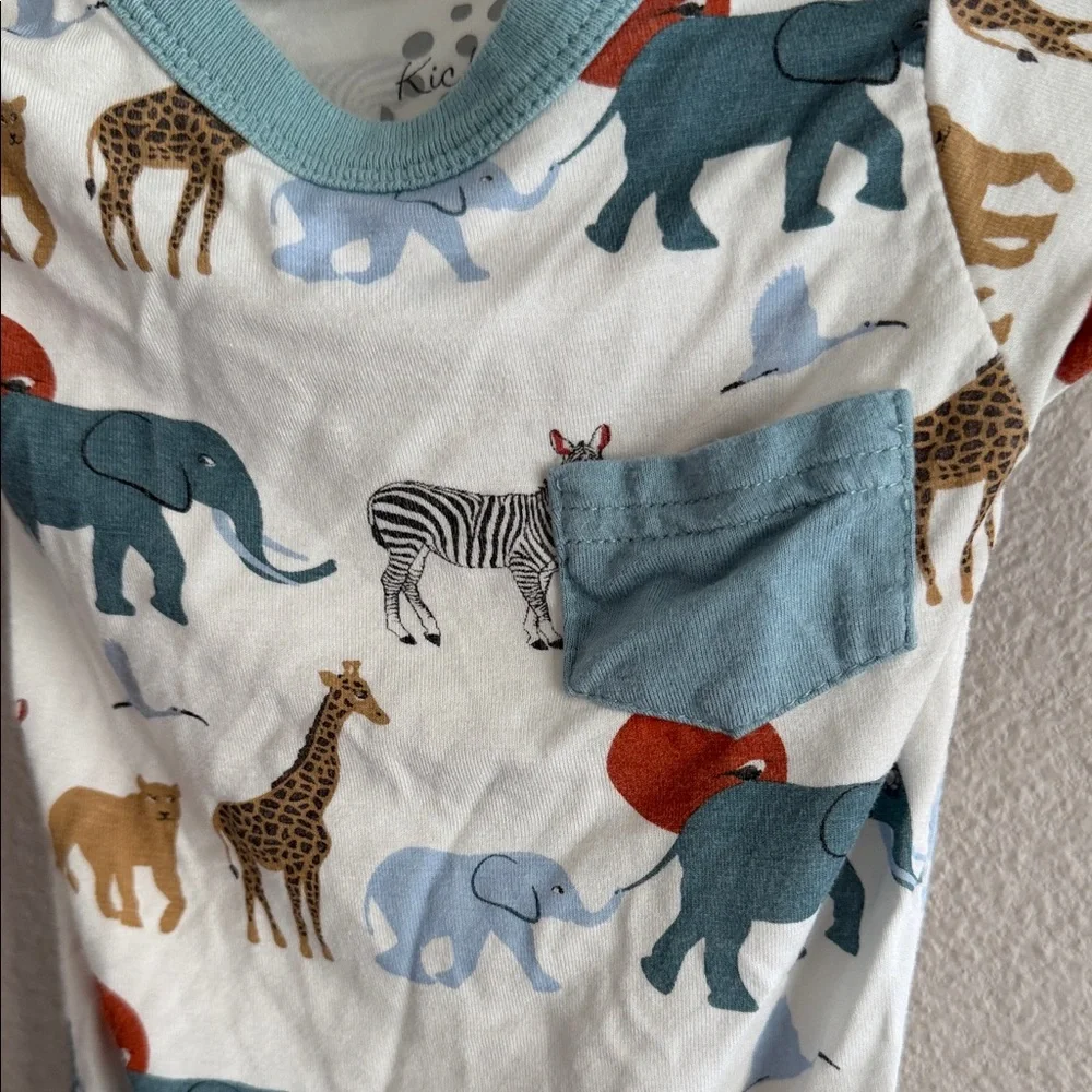 Kickee Pants Safari Animal Print Bodysuit - Blue and Brown - Picture 2 of 5